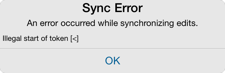 Sync Error: ArcGIS Collector Illegal Start of Token
